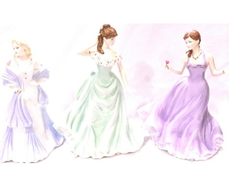 Coalport: three figurines to include With This Ring, True Love and Catherine. P&amp;P Group 2 (£18+VAT for the first lot and 