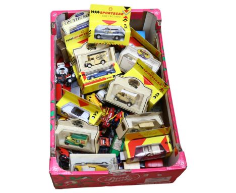A large quantity of diecast vehicles, both boxed and unboxed, including such brands as Corgi, Dinky, Lledo etc 