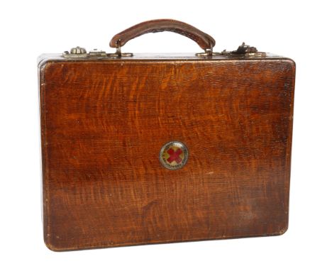 An early 20th century St Andrew's Ambulance Association First Aid box and various contents, case width 34cm 