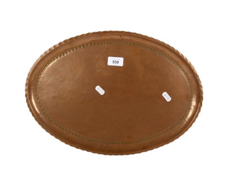 A Vintage oval Arts and Crafts copper tray, L43cm 