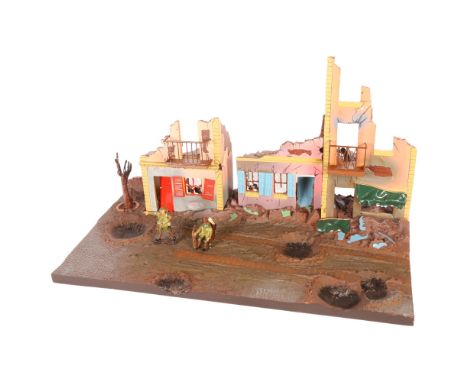 Britains First World War bombed street scene, boxed, L48.5cm 