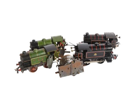 Hornby O gauge, a pair of Type 40 tank locomotives, and a pair of Hornby O gauge no. 1 tank LNER locomotives, and a Hornby O 