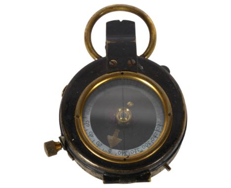 G H Kemp Ltd London, a 1918 military compass, serial no. 10122, the leather case impressed R Stafford 1917,&nbsp;&nbsp;Pointe