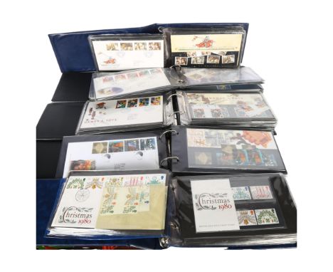 A large quantity of First Day Covers (including 11 albums), loose stamps, reference book etc 