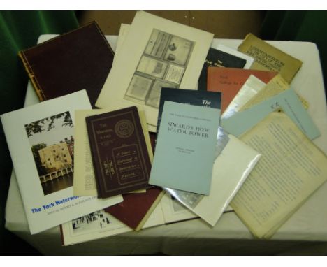 Vintage brochures and books including Brittons History of York Cathedral.
