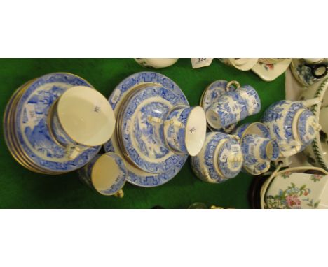 A Royal Worcester Victorian willow pattern teaset.