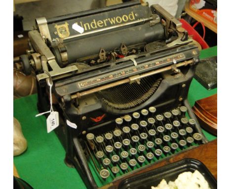 An early American Underwood typewriter.