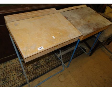 2 Vintage school desks.