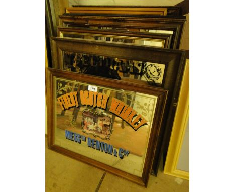 Various advertising mirrors to include Finest Scotch Whisky, Glenmore, Vogue, etc.