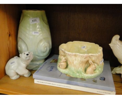 Sylvac pot, USSR polar bear and a Sylvac vase, etc.