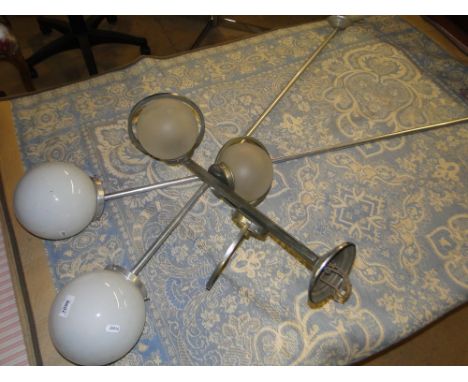 Pair of Vintage hanging globular light shades and another, (3).