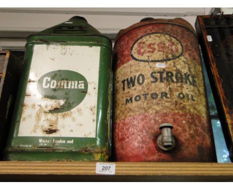 ESSO oil can and a Comma oil can.