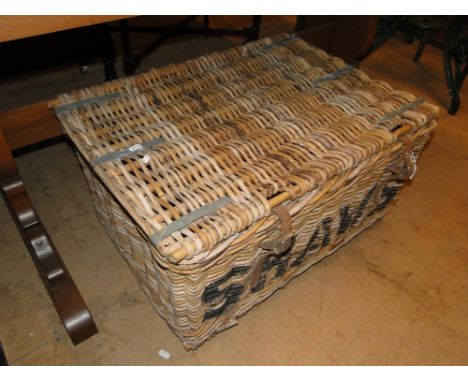 A Vintage wicker hamper.