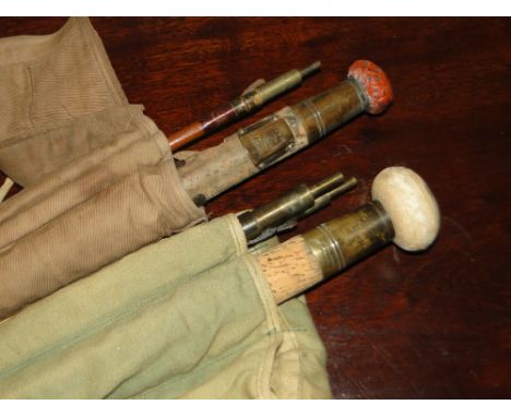 A Hardy's Vintage 3-piece fishing rod and another.