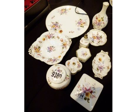 Ten pieces of Royal Crown Derby, Royal Posies pattern, first  quality 