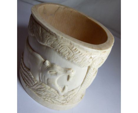 African bangle showing Hippopotamus and Rhinoceros