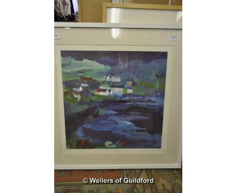 After Richard Tuff, 'Blue Harbour, Coverack', limited edition print 242/250, signed in pencil, 50 x 51cm.