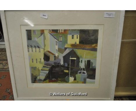 After Richard Tuff, 'Harbour Steps' limited edition print 225/250, signed in pencil, 31 x 38.5cm.