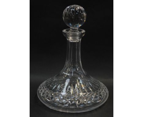 A Waterford crystal ship's decanter decorated in the Lismore pattern, 