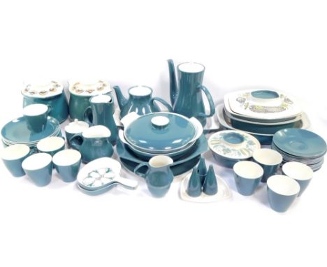A group of Poole pottery decorated in the Lucullus pattern, including lidded tureens, egg baker and open dishes, together wit