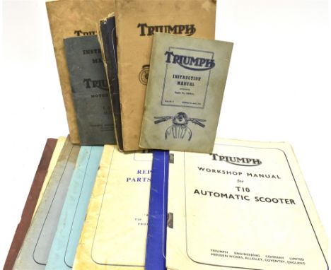 (MOTORCYCLE BOOKS) TRIUMPH MOTORCYCLES - SIX TRIUMPH REPLACEMENT PARTS CATALOGUES  including No.4 'C' Range Models Twenty-One