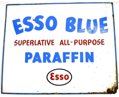 AN ENAMEL DOUBLE-SIDED 'ESSO BLUE' ADVERTISING SIGN  white ground with red and blue lettering 'Esso Blue Superlative All-Purp