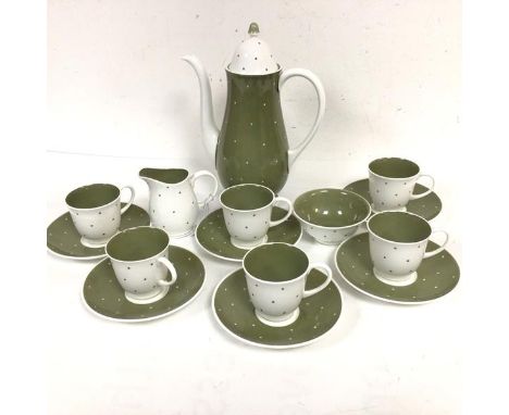 A stylish Susie Cooper fifteen piece 1960s/70s coffee service complete with milk jug, sugar basin, coffee cans, saucers, coff