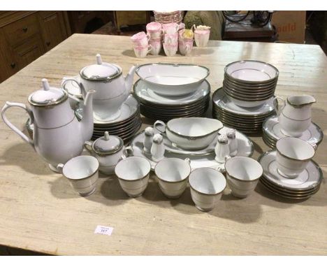 A Noritake Glenabbey dinner, tea and coffee service of sixty seven pieces including serving dishes, sauceboat and flat, teapo