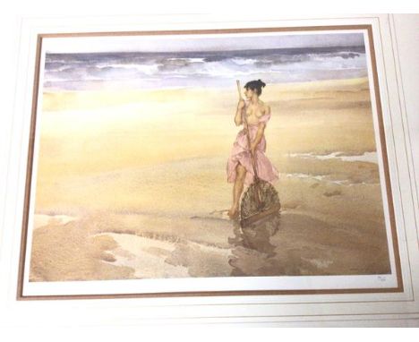 W. Russell Flint, The Beachcomber, lithographic print, 261/650, not visibly signed (40cm x 53cm)