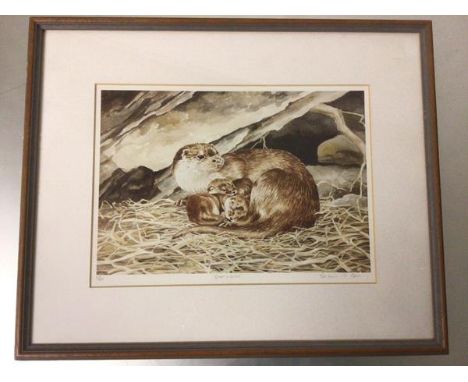 Susan Berry, Otter and Cubs, limited edition print, 515/850, signed in pencil, inscribed verso (20cm x 28cm)