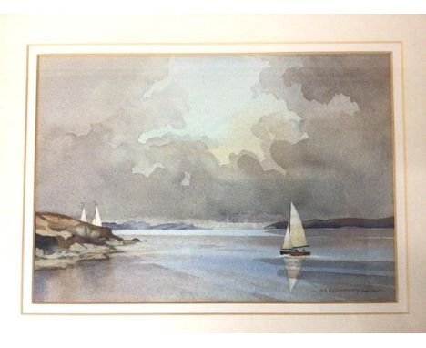 Ian Buchanan-Dunlop, Calm before Storm, Loch Slapin, watercolour, signed, paper label verso, ex Broughton Gallery, in glazed 