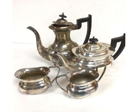 An Epns oval four piece tea and coffee service (coffee pot: 24cm)