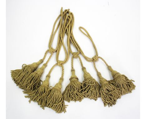 11 PAIRS OF BRAIDED CURTAIN TIE BACKS