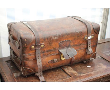 A VICTORIAN LEATHER ARMY AND NAVY TRAVELLING CASE the interior separated into two sections, the Army and Navy stamp within 77