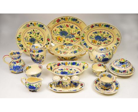 A MASONS REGENCY PATTERN DINNER AND TEA SERVICE consisting of 15 dinner plates, a number of plates of other sizes, four veget