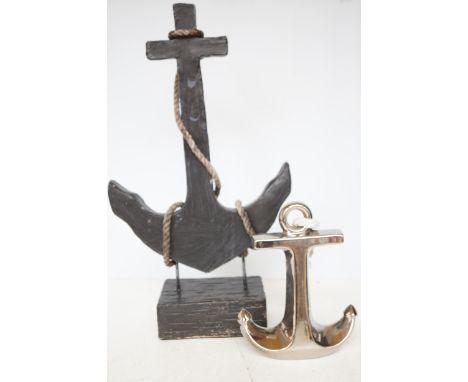 Very heavy large model of an anchor Height 65 cm & 1 other ceramic 
