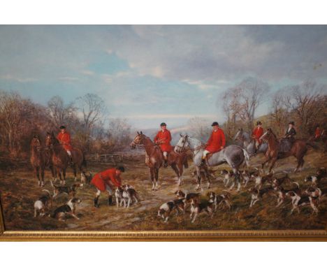Large hunting scene print, 61x87cm