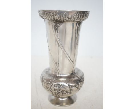 Silver plated Art Nouveau vase 21cm