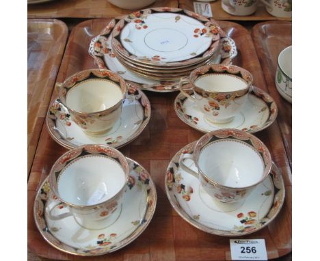 Tray of Balmoral china part teaware comprising: cups; saucers and plates.