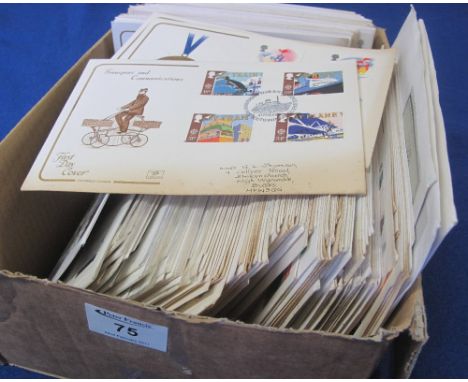 Great Britain stamp selection of First Day Covers, mostly Cotswold with special cancels in box. Some duplication.