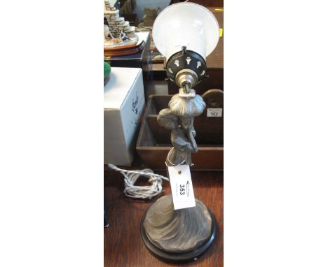 Art Nouveau design figural desk lamp.