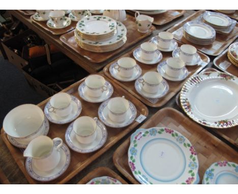 Three trays of Fenton England 'Albany' teaware items comprising: teacups and saucers; plates; sandwich plate; milk jug and su