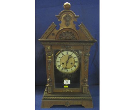 German two train architectural mantel clock.