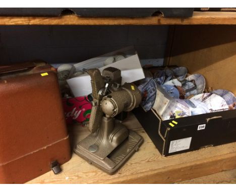 An Art Deco projector, collectors plates etc.