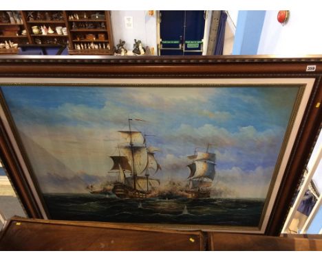A large modern oil on canvas, Seascape, in gilt frame