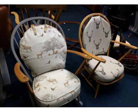 An Ercol rocking chair and an Ercol armchair