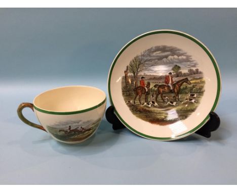 A Copeland Spode 'The Huntsman' tea cup and saucer