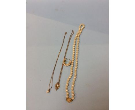 A simulated pearl necklace etc.