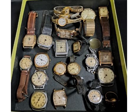 SELECTION OF VINTAGE WRIST WATCHESwith examples from Waltham, Rotary, Elgin, Avia, Bentima, Milus, Good Hope Lever, Siro Spor