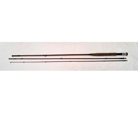 HARDY THREE PIECE SPLIT CANE FISHING RODearly 20th century, numbered E33154, with presentation inscription 'To D. R. Cox Esq.